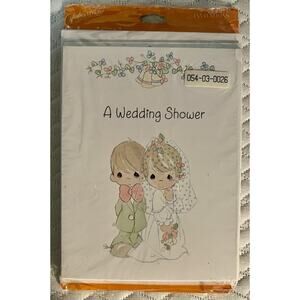 Vintage Precious Moments 1995 Wedding Shower Bridal Shower Invitations 8 Pack